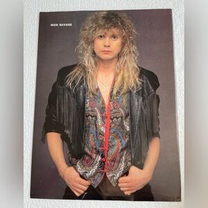 Vintage Def Leppard pinup with Rick Savage